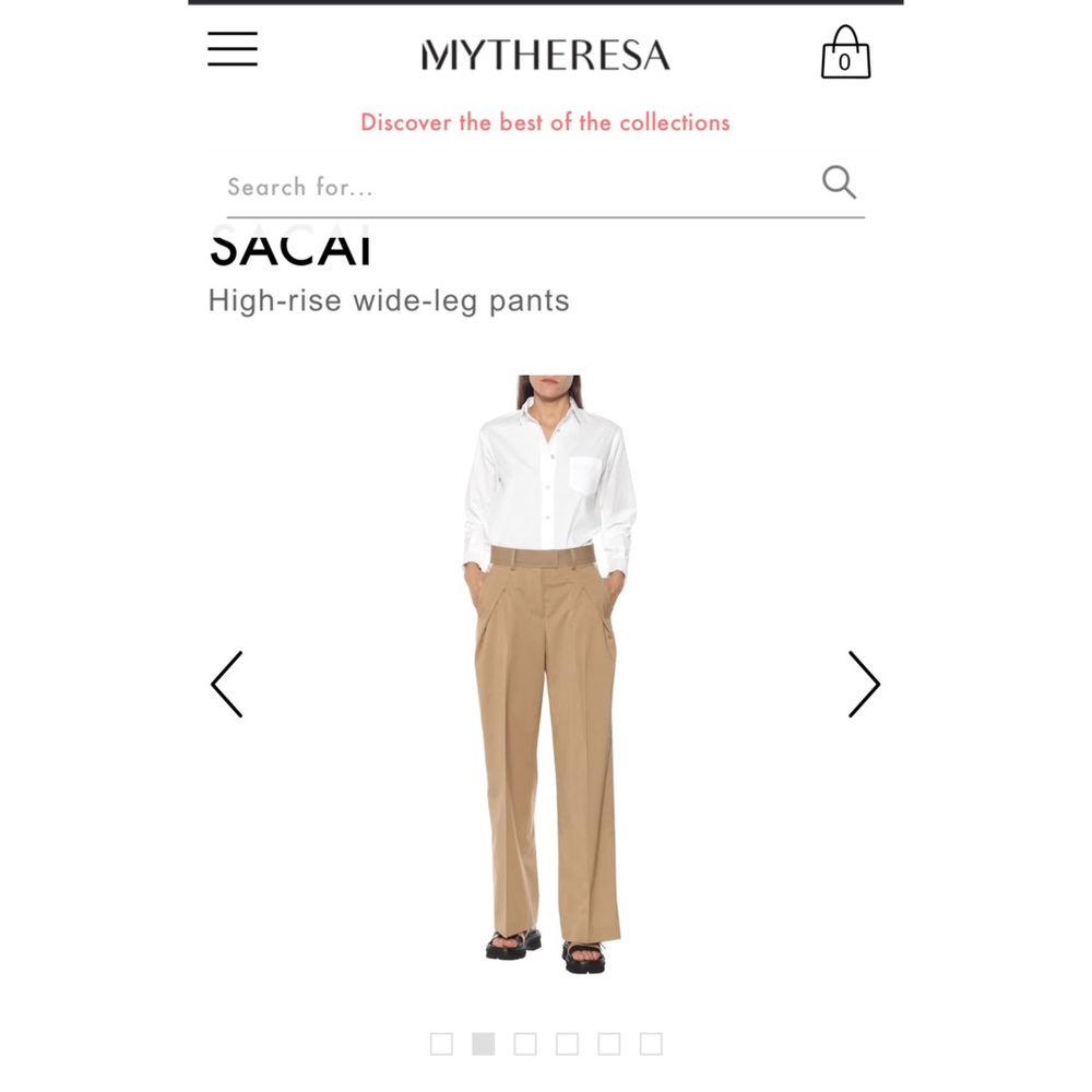 NWT Sacai High-rise Wide-leg Pants